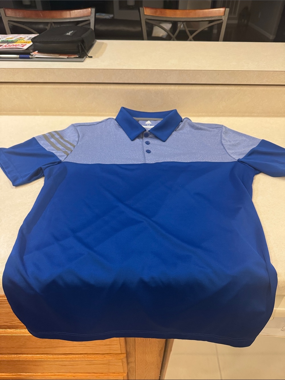 adidas Two-Tone Royal Blue and Light Blue Polo Shirt
